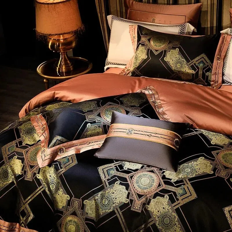 Elegant Duvet Cover Set | 800 Thread Count Jacquard Design with Anti-Wrinkle Finish | Luxurious King Size Bedding for Timeless Comfort 3