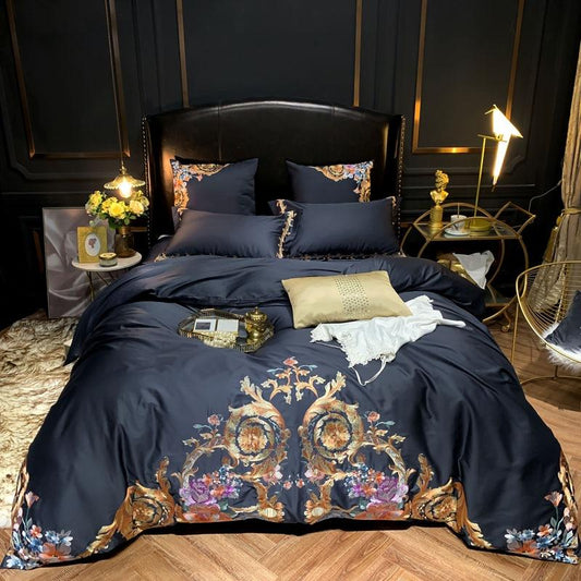 Elegant Egyptian Cotton Bedding Set with Luxurious Embroidery | Comfort and Style for Your Bedroom 0