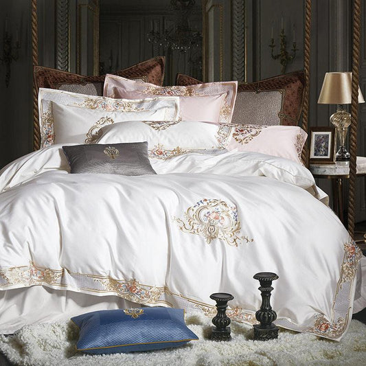 Luxurious Egyptian Cotton Duvet Cover King Size with Exquisite Embroidery | Elegant Bedding for Ultimate Comfort 0