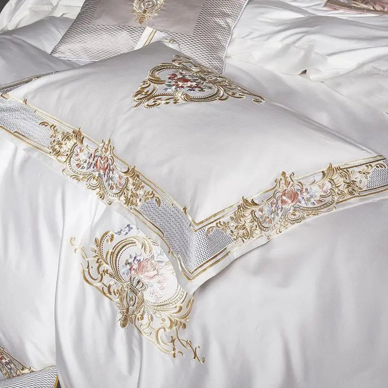 Luxurious Egyptian Cotton Duvet Cover King Size with Exquisite Embroidery | Elegant Bedding for Ultimate Comfort 4