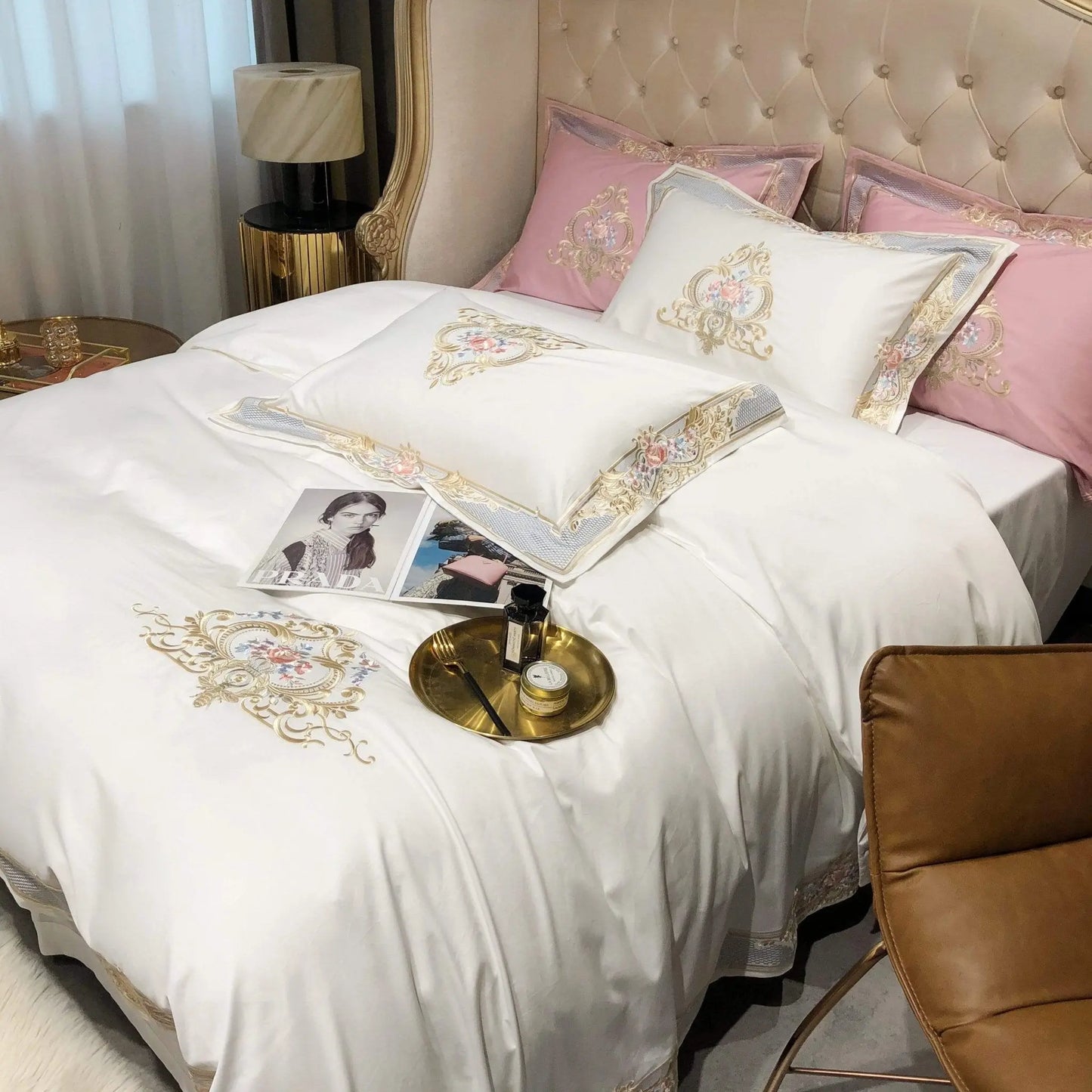 Luxurious Egyptian Cotton Duvet Cover King Size with Exquisite Embroidery | Elegant Bedding for Ultimate Comfort 7